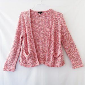 J. Crew Marled Pink Lady Sweater Fringe Cardigan